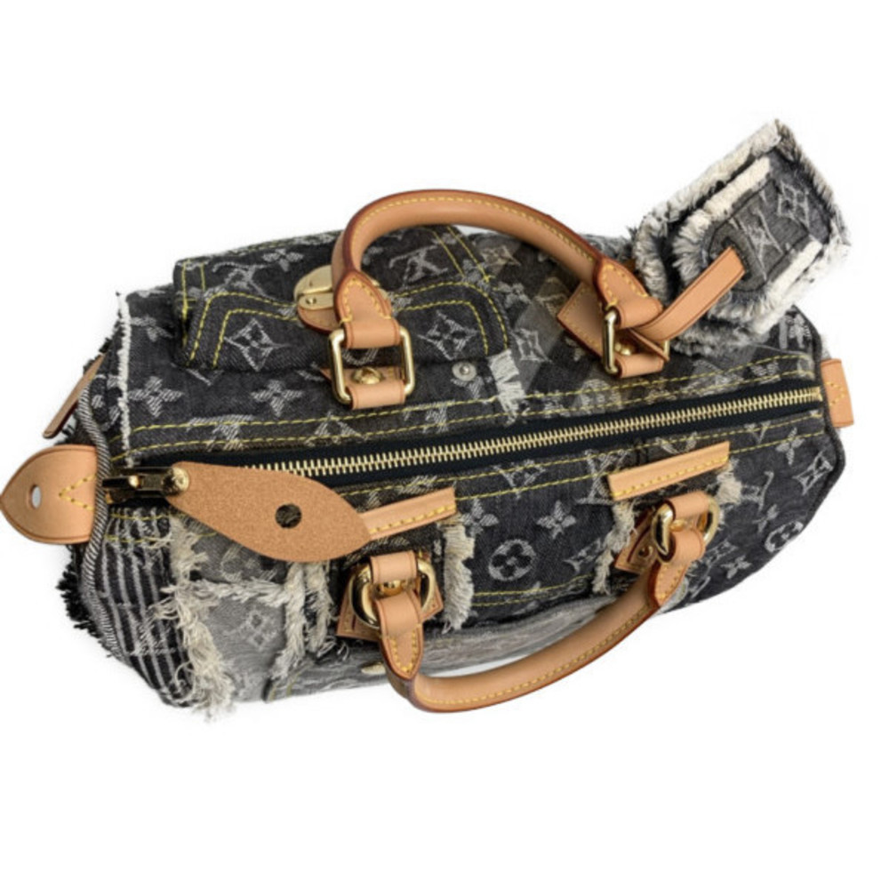 Louis Vuitton Speedy Patchwork Black Handbag Denim - image 6